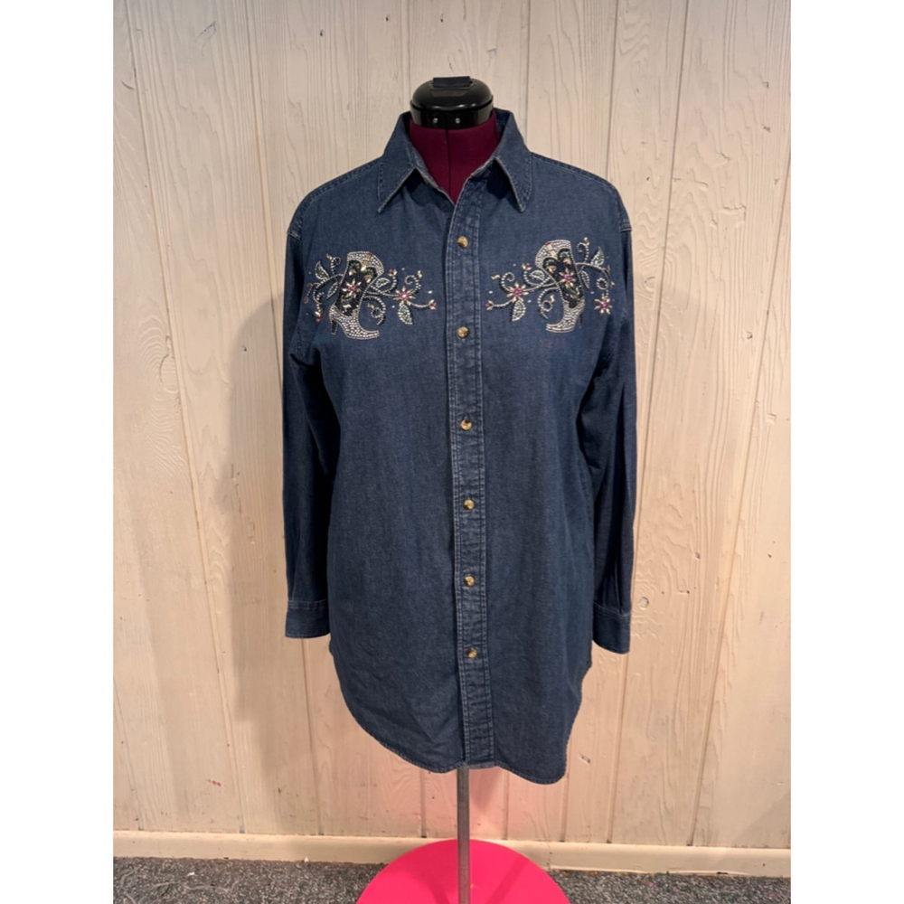 Christine Alexander Vintage Denim Shirt Blue Large